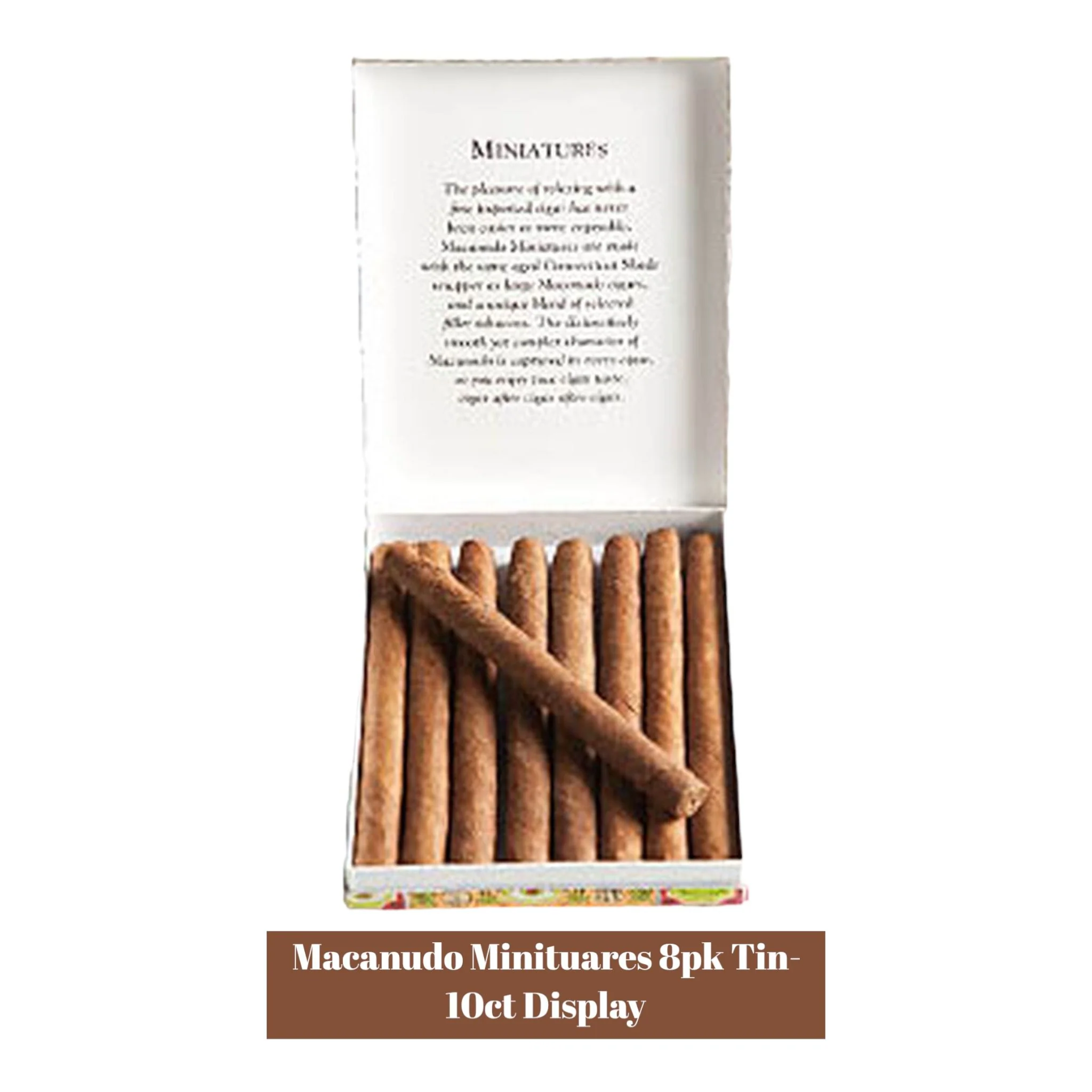 Macanudo Miniatures 8pk tin-10ct Display - Image 2