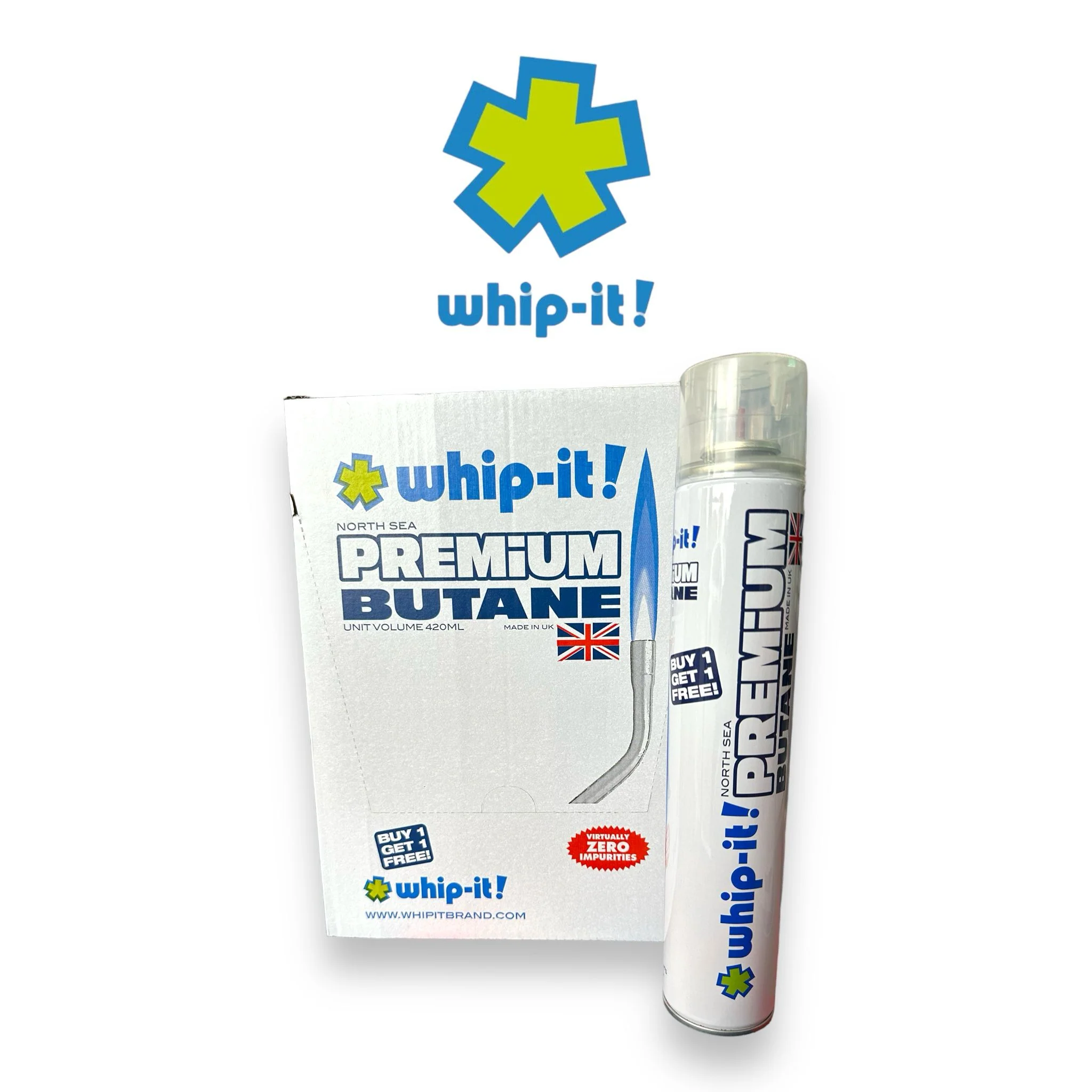 WHIP IT - Butane Buy1Get1 6+6 FREE DISPLAY-12ct